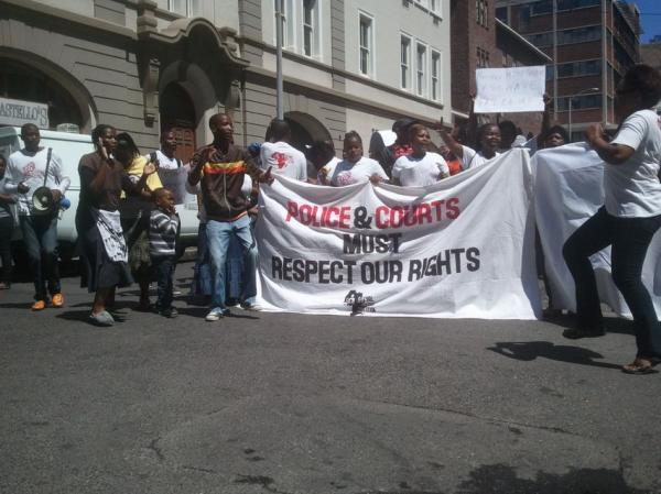SJC members at the "People's Commission of Inquiry" on Monday. Photo by GroundUp.
