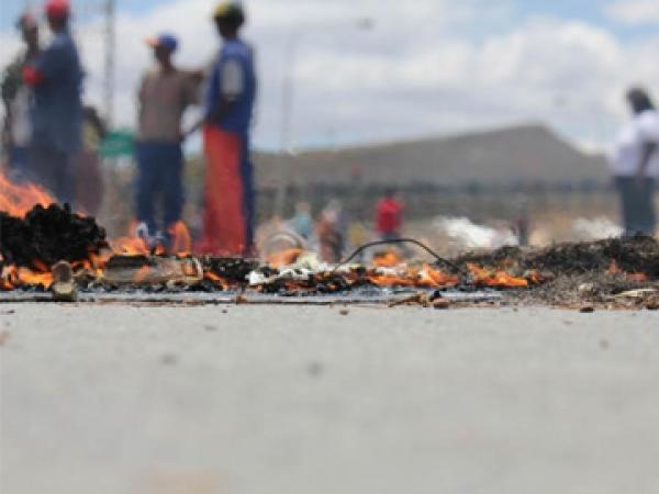 Image from the farmworkers strike taken earlier in January. Photo by Kate Stegeman.