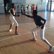 Sibalalo (left) and Buntu sparring while the rest of the class watches. Photo by Siyabonga Kalipa. Sibalalo (left) and Buntu sparring while the rest of the class watches. Photo by Siyabonga Kalipa.