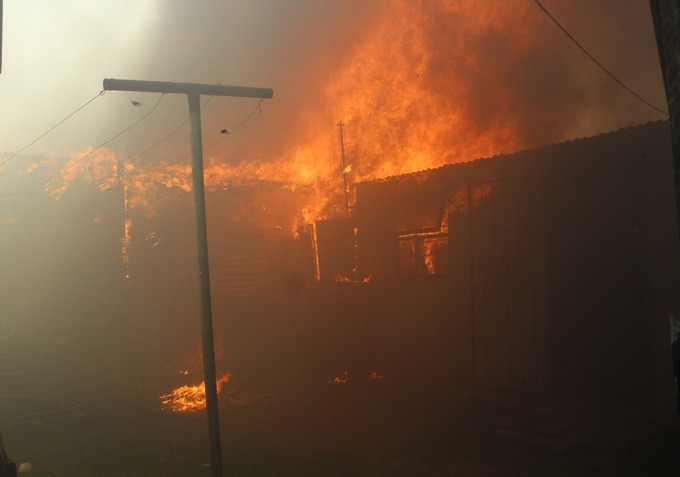 Photo of a shack fire