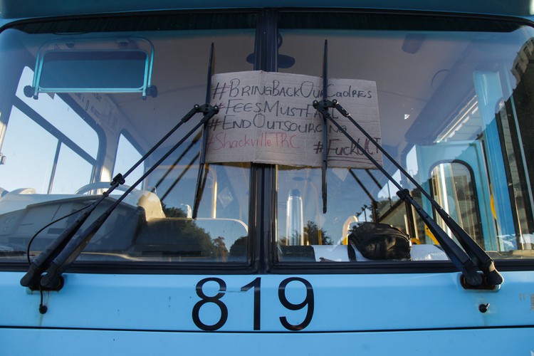Photo of sign on shuttle