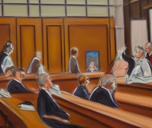 Graphic depicting court