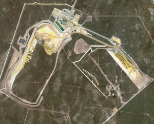 Satellite imagery of a mine