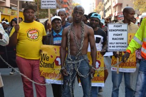 Photo of protest against xenophobia