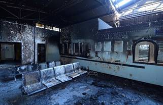 Photo of burnt clinic