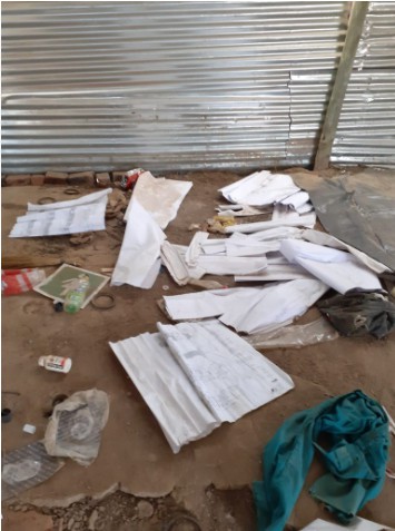 PKT Consulting Engineering documents found at the Maila village construction site. Photo: Limpopo Mirror
