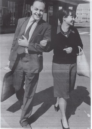 Black and white photo of John and Ann Harris