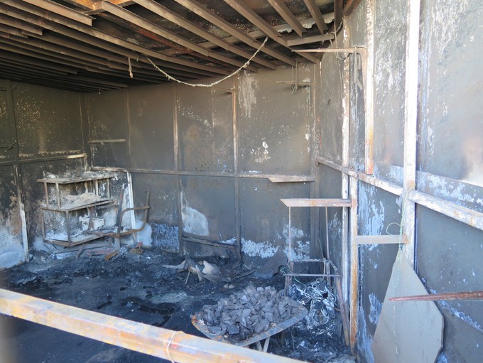 Photo of burnt out shop