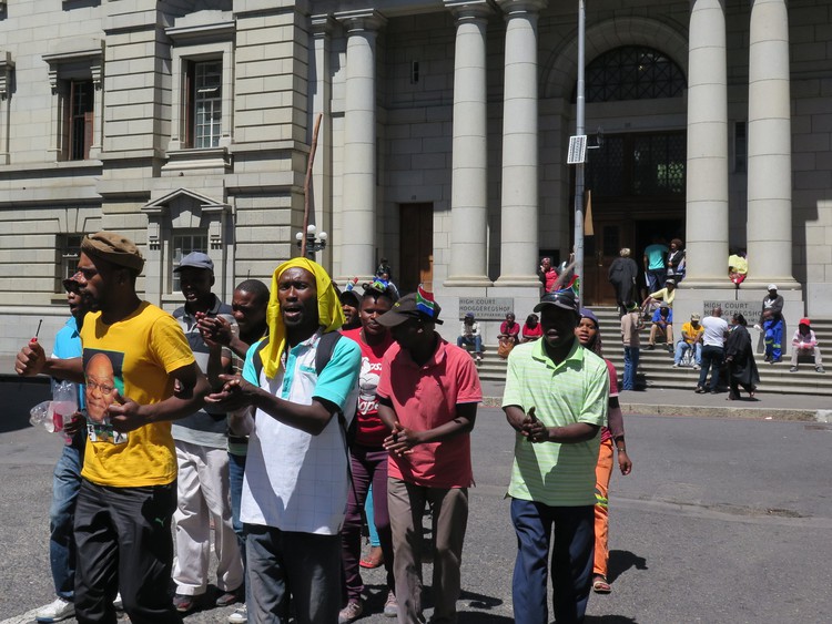 Photo of protest outside Western Cape High Court