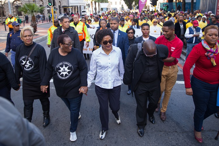 Baleka Mbeta attends march against women abuse