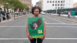 Photo of a woman protester