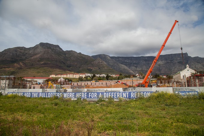 Photo of a crane and building works