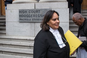 Photo of lawyer outside court