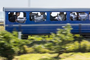 Activists protest at Mini Blue Train