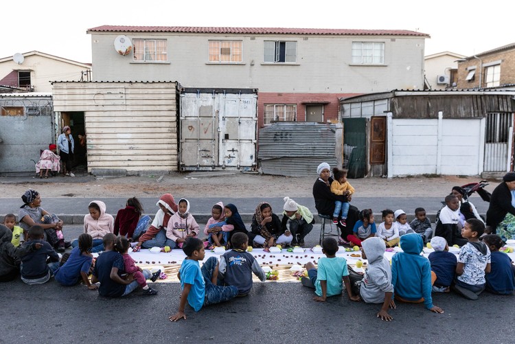 Children enjoying a meal