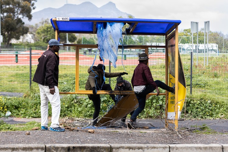Taxi drivers protest in Hout Bay