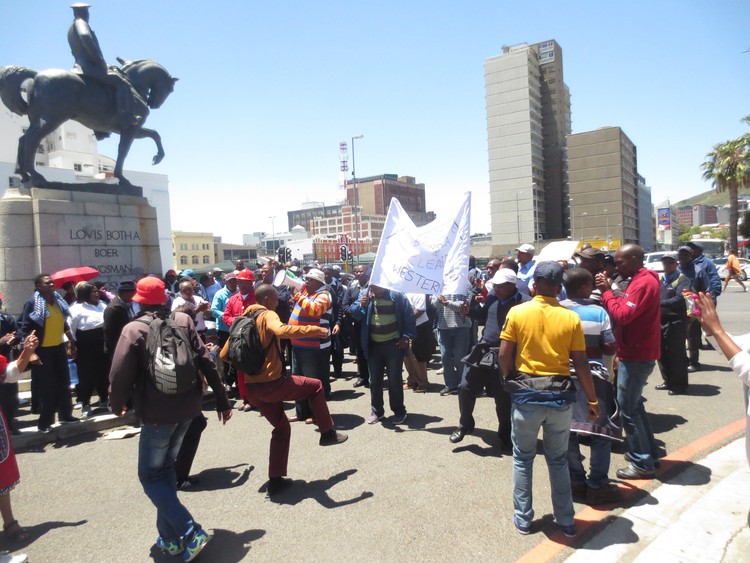 photo of marchers at magistrates court