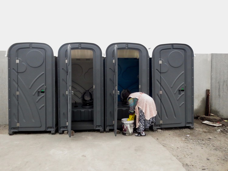 Photo of a row of toilets