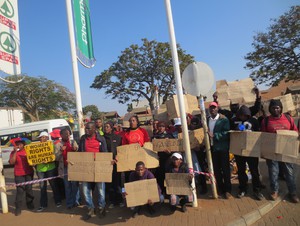 Photo of  workers on strike
