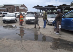 Photo of dirty taxi rank