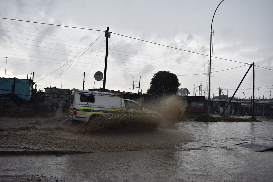 Police car flood water
