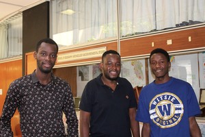Photo of three international students