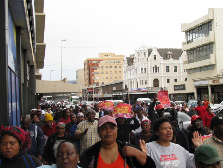 Photo of workers marching