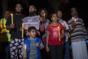 Photo of people at vigil for Shiraaz Mohamed