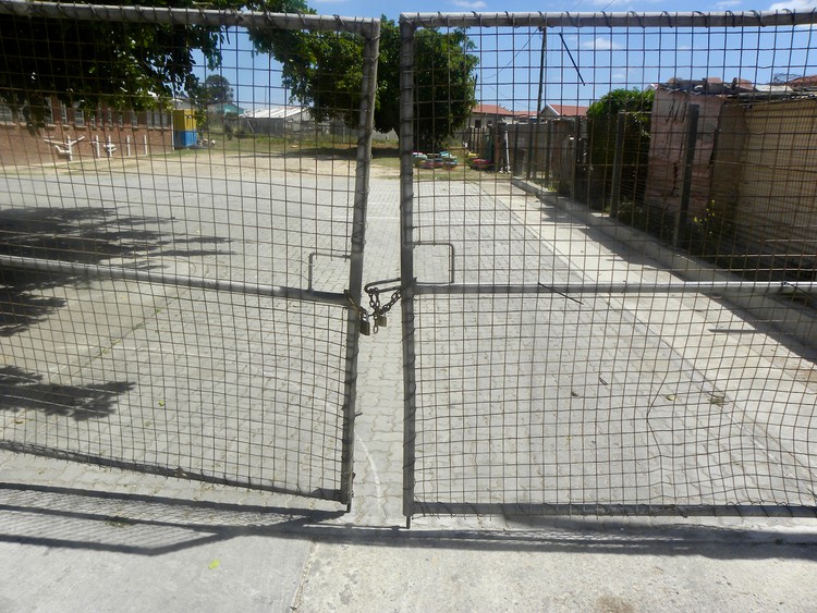 Photo of locked gates