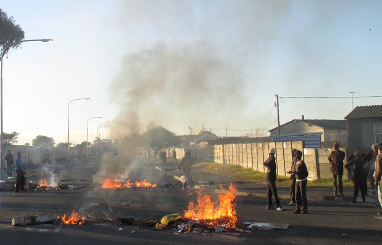 Photo of burning barricades