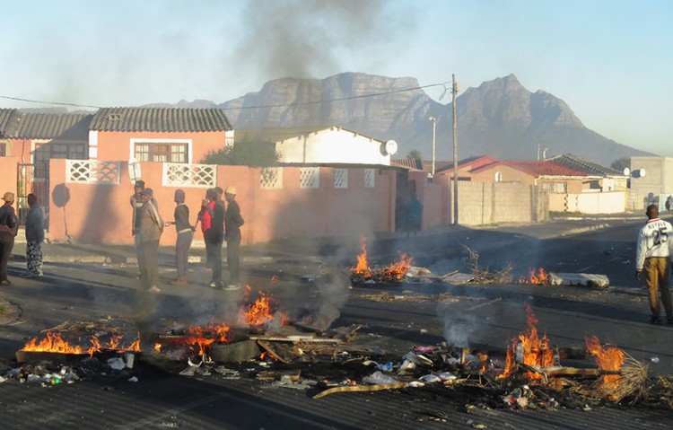 Photo of burning barricades