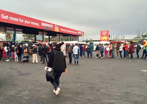 Photo of people queuing