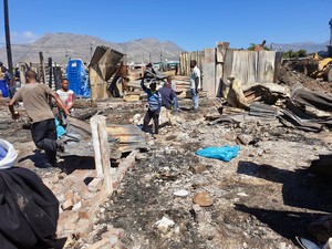 Photo of shacks burnt