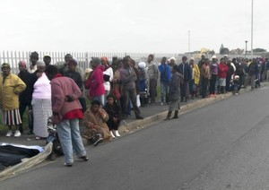 Photo of people in queue