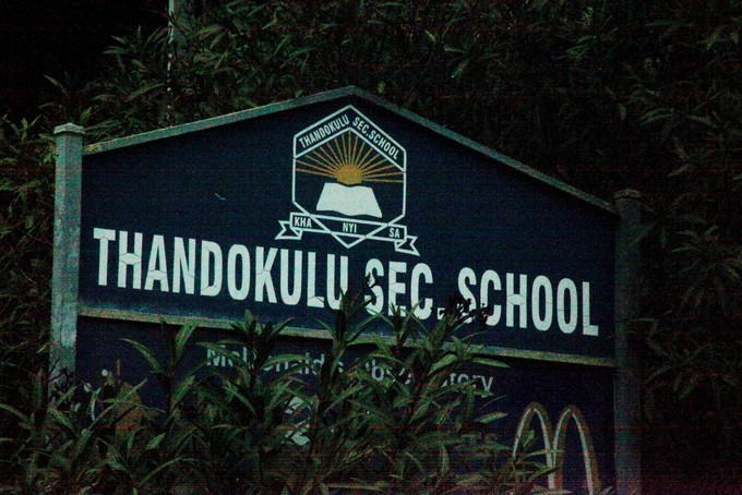 Photo of sign of Thandokhulu Secondary School