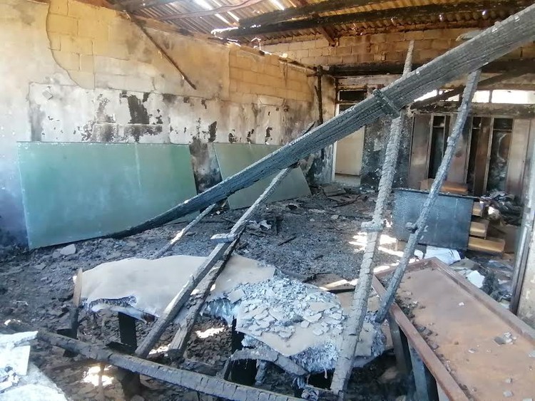 Photo of burned classroom