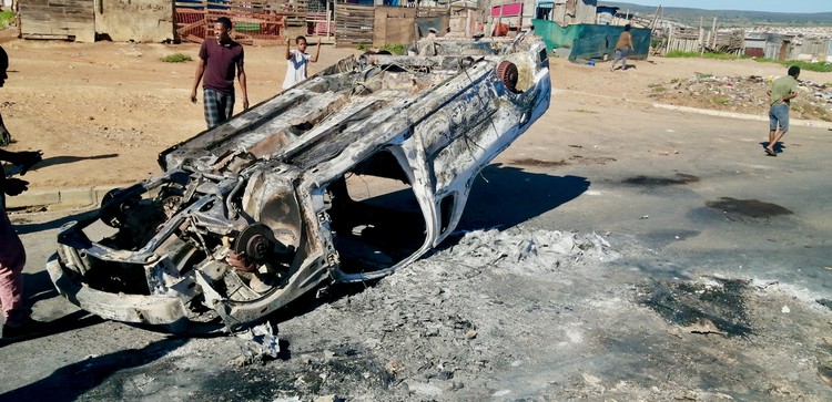 Photo of burnt out car