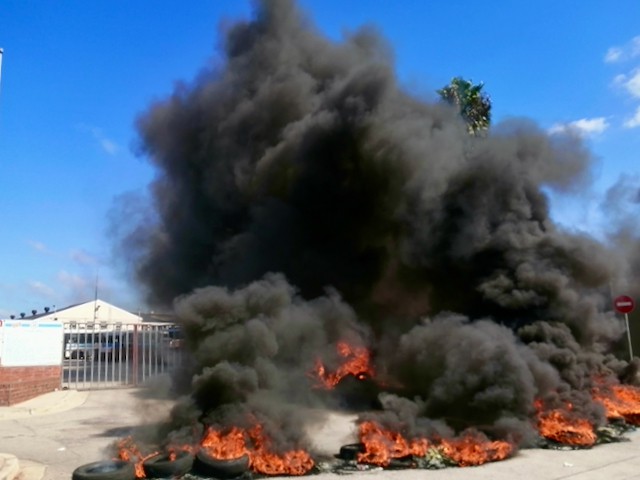 Photo of burning tyres