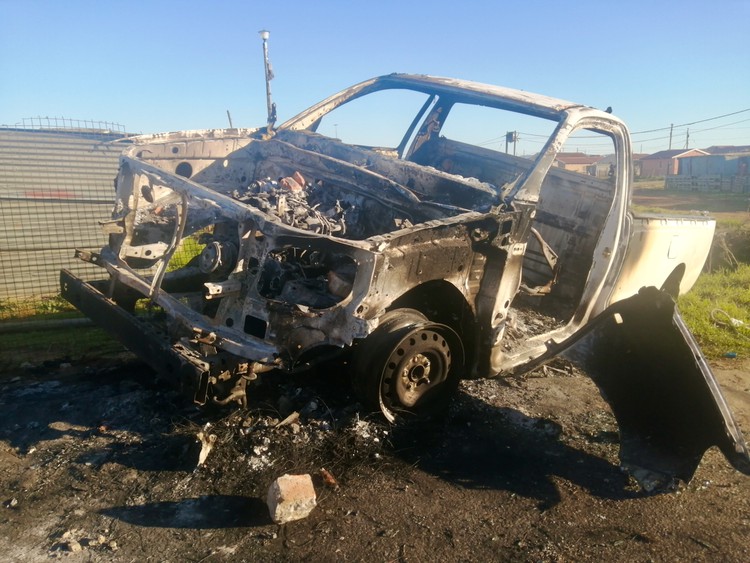 Photo of burnt out vehicle