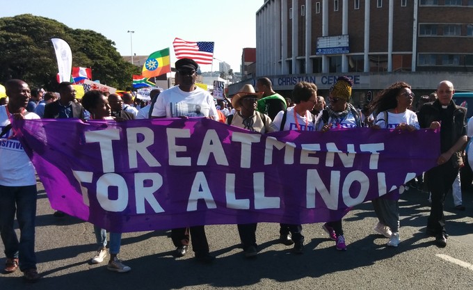 Photo of front of Aids march