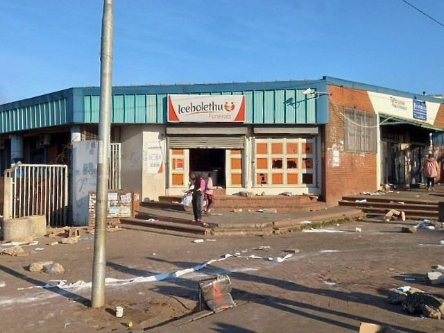 Photo of a looted shops