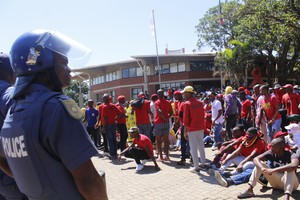 Photo of police and students