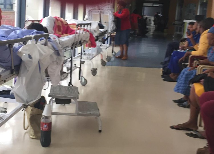 Photo of patients lying on beds at Edendale Hospital