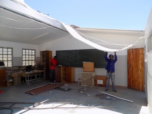 Photo of broken roof of Mjila Primary School