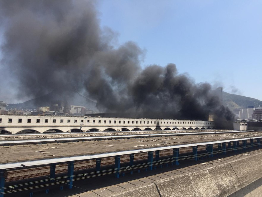 Photo of burning carriages