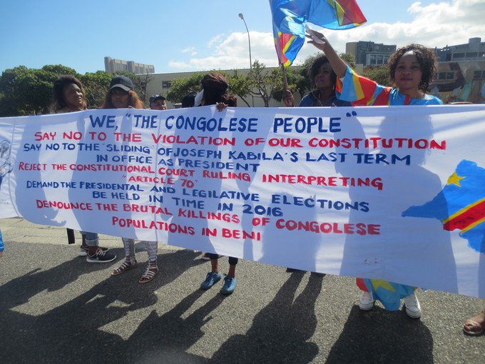Photo of Congolese immigrants marching