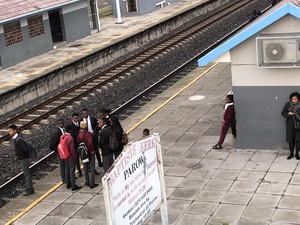 Photo of people on station platform