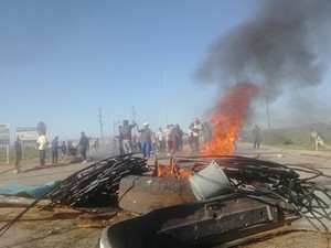 Photo of burning barricades in road