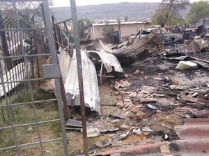 Photo of debris of shack