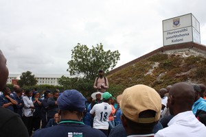 Photo of workers standing outside UWC